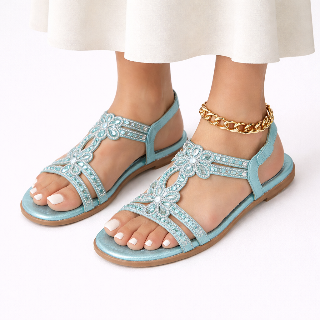 Women's Floral Summer Sandals with Orthopedic Support – Crystal Comfort Fit