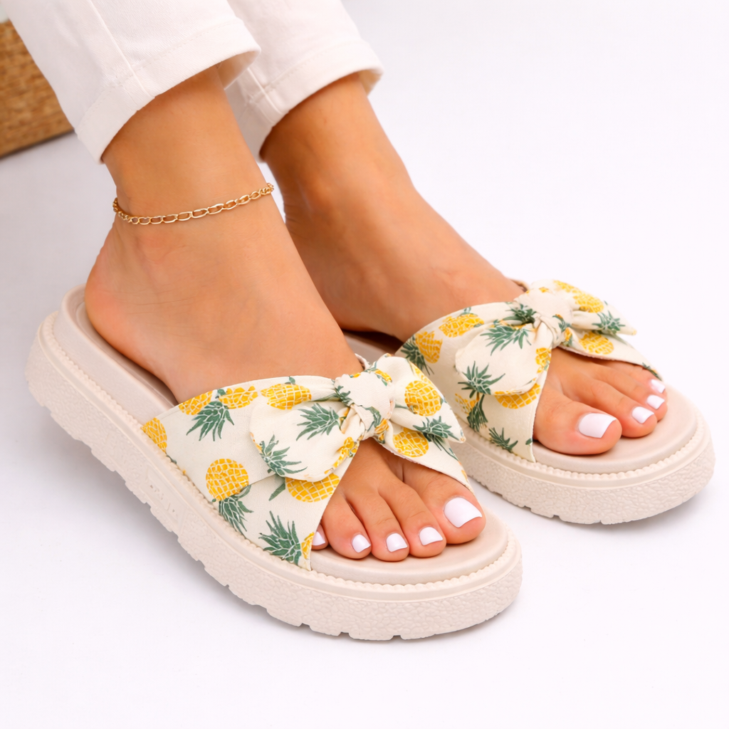 Elegant Bow Detail Women's Flat Sandals – Perfect for Summer Comfort