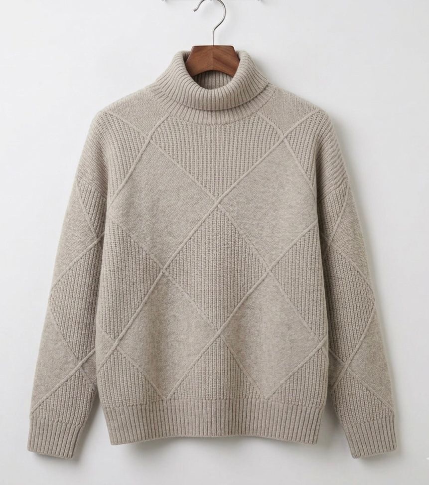 Cressida | Textured Roll Neck Jumper