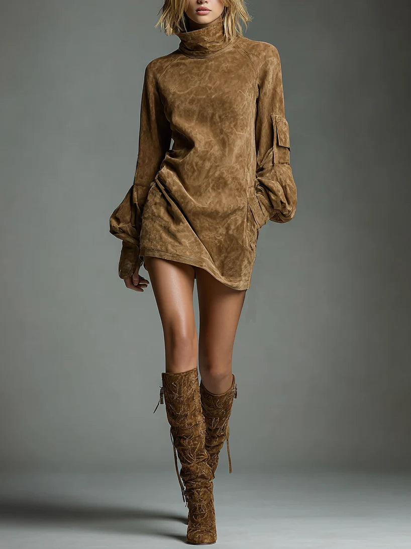 Marlowe - Vintage Suede Mini Dress