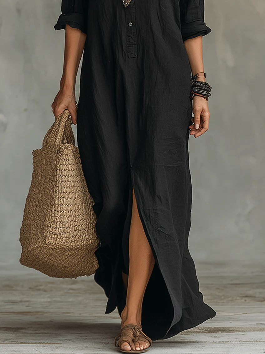 Lydia | Elegant Button Maxi Dress