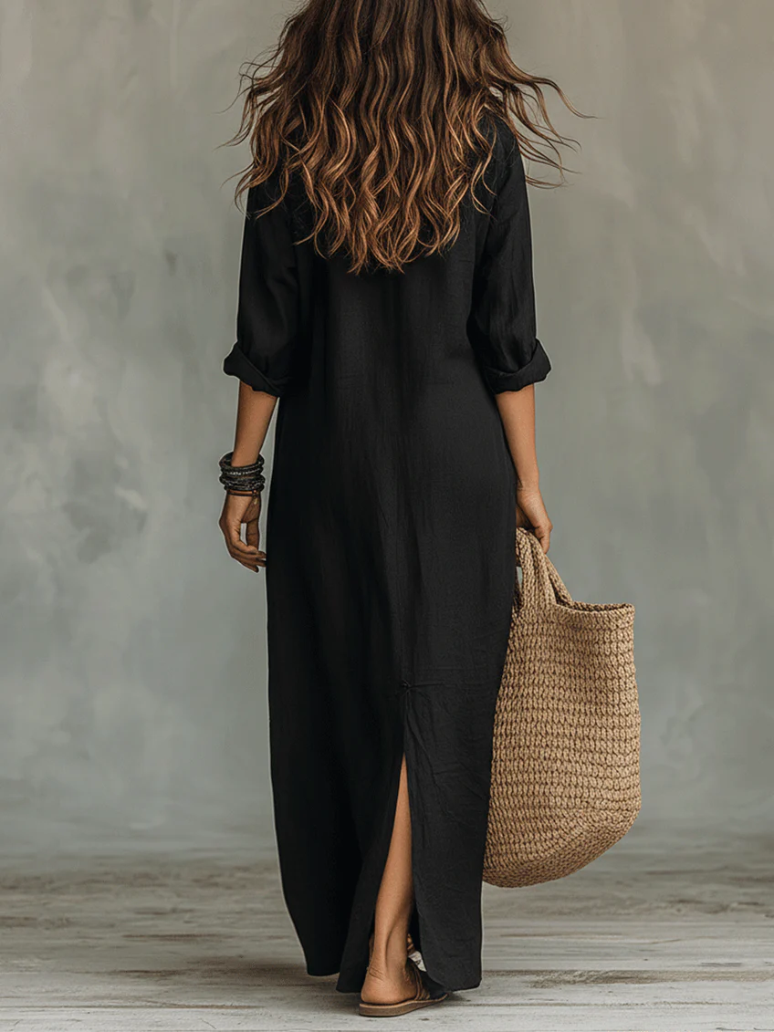 Lydia | Elegant Button Maxi Dress