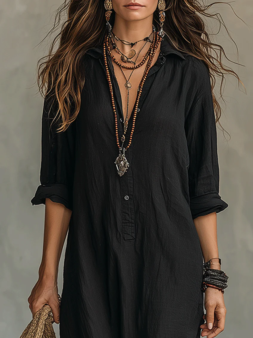 Lydia | Elegant Button Maxi Dress