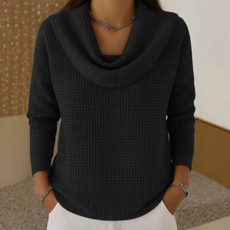 Wrenley | Waterfall Collar Knit Jumper