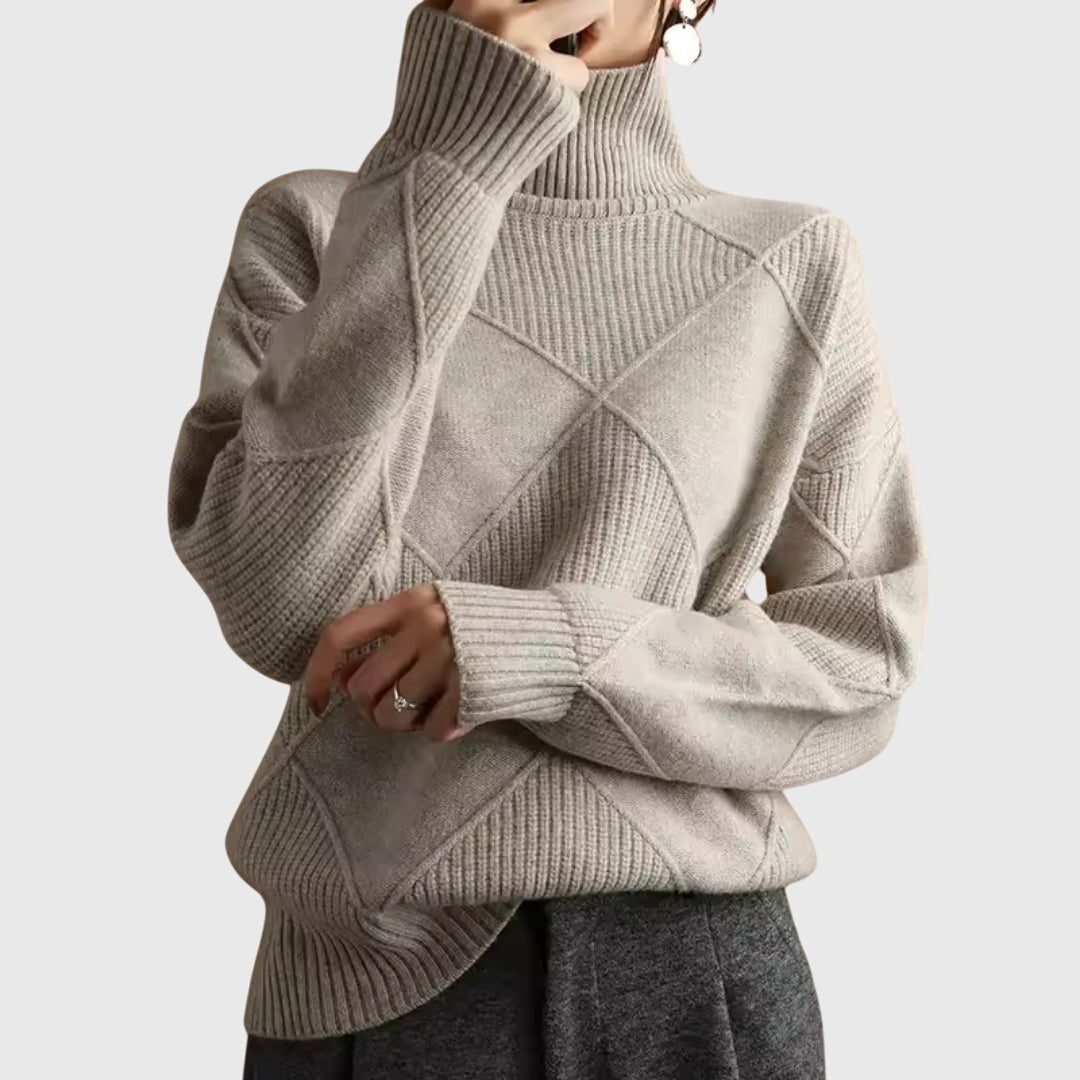 Cressida | Textured Roll Neck Jumper