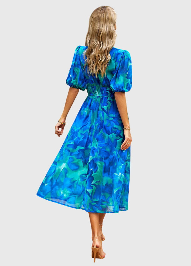 Merlin - Flattering Floral Midi Dress
