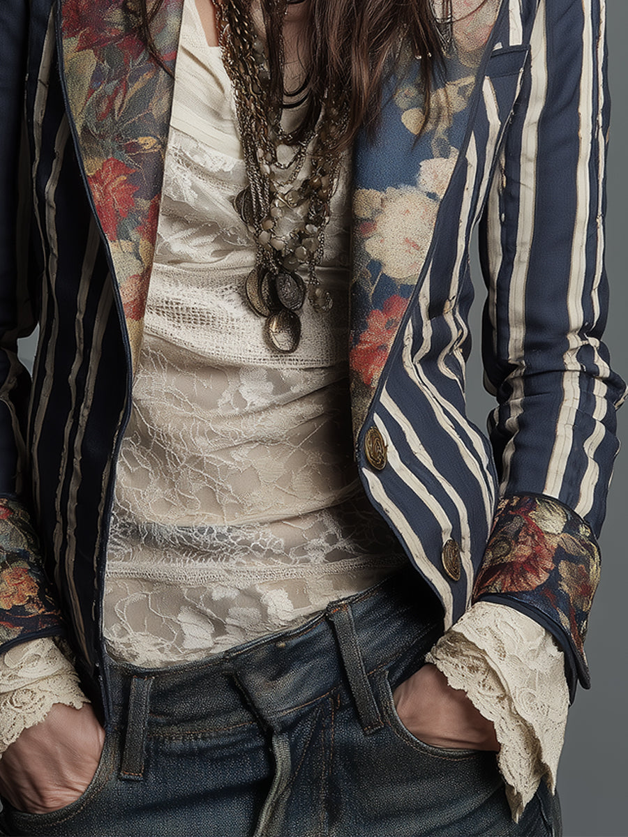 The Juniper - Bohemian Striped Blazer