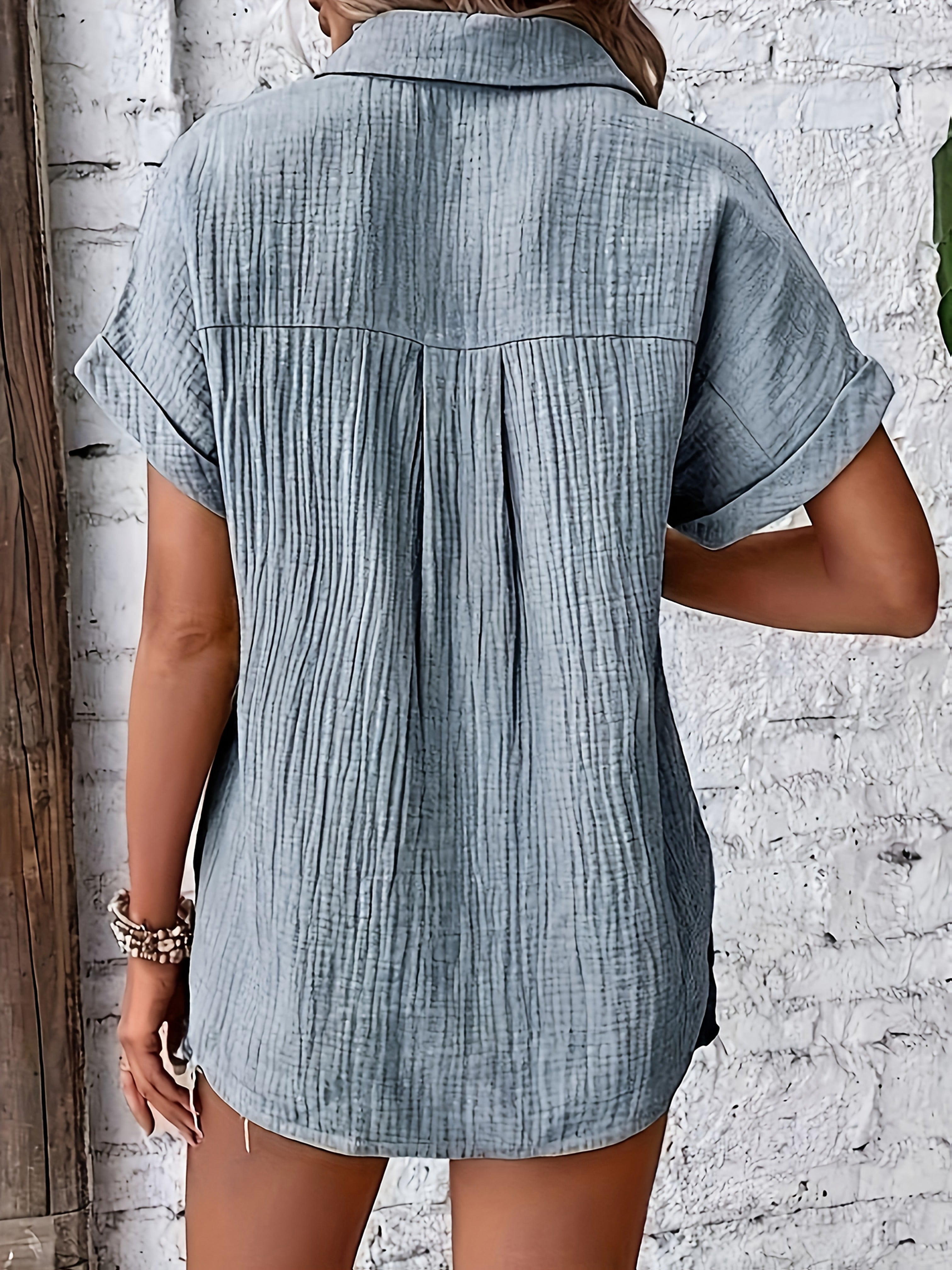 Evelyn | Textured Collared Summer Shirt