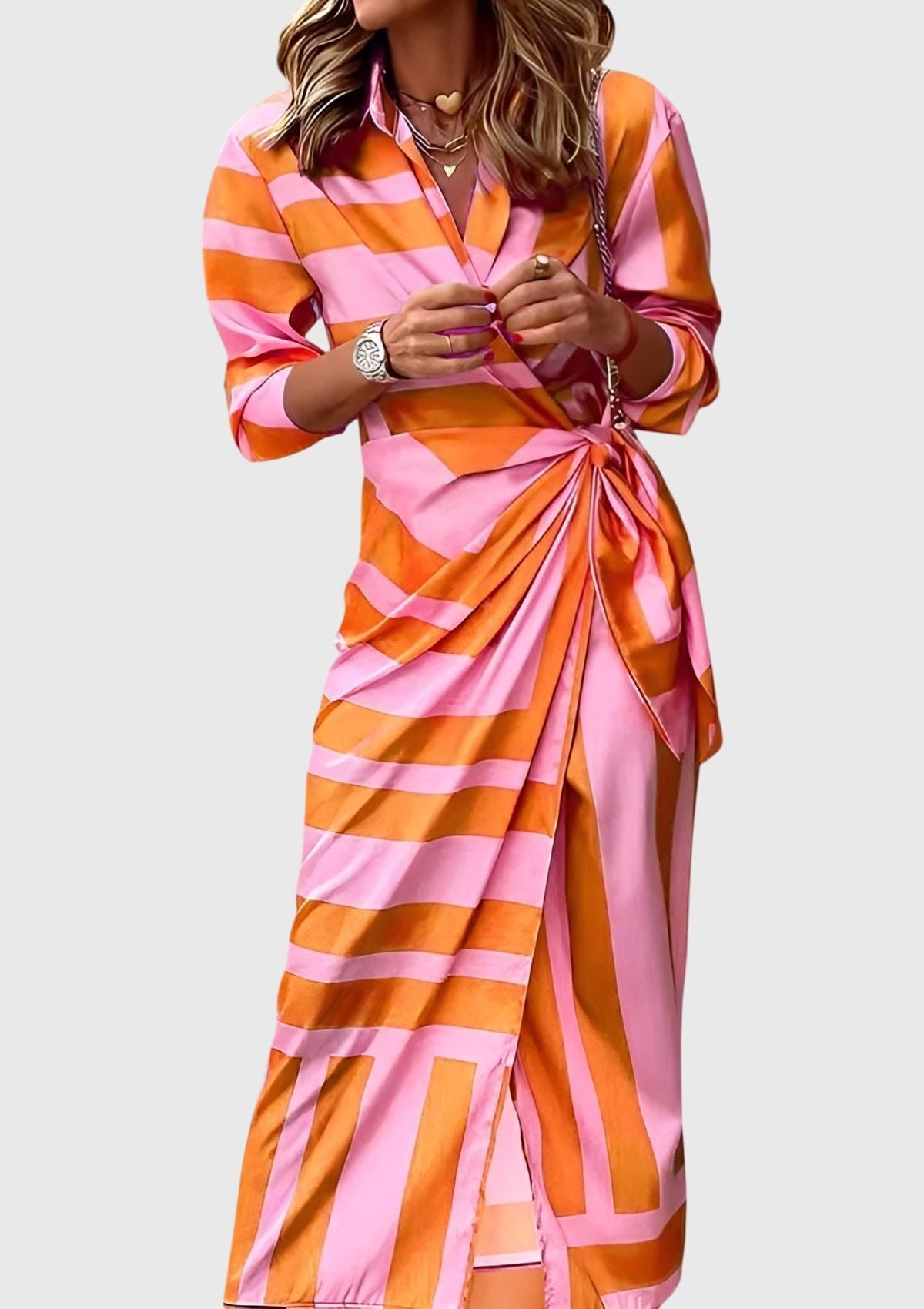 Everly - Elegant Wrap Dress with Print
