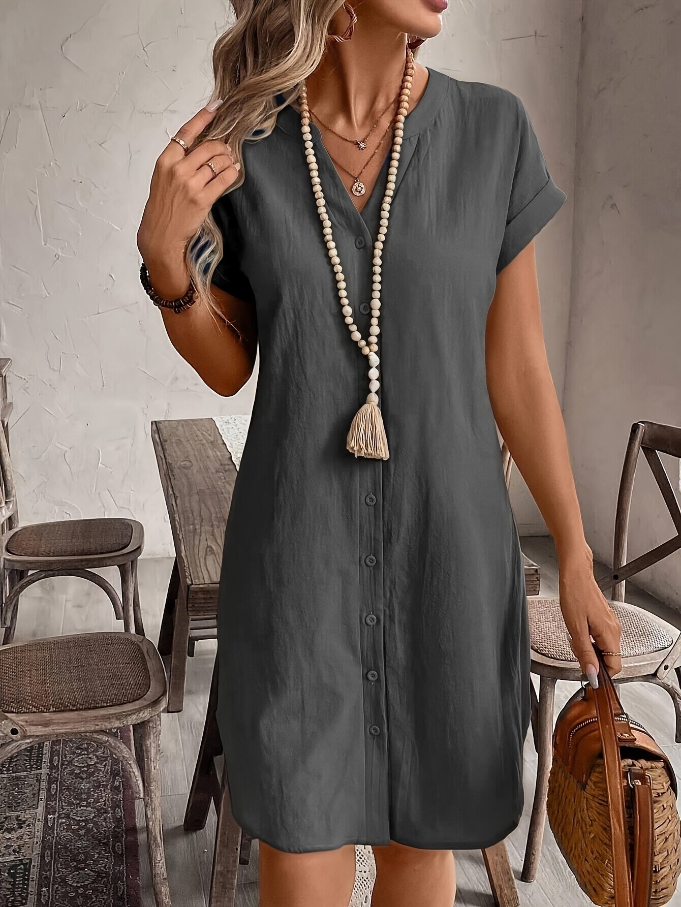 Charlotte | Elegant Button Midi Dress