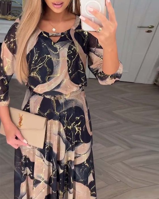 CAMILLE - PRINTED CHIFFON DRESS