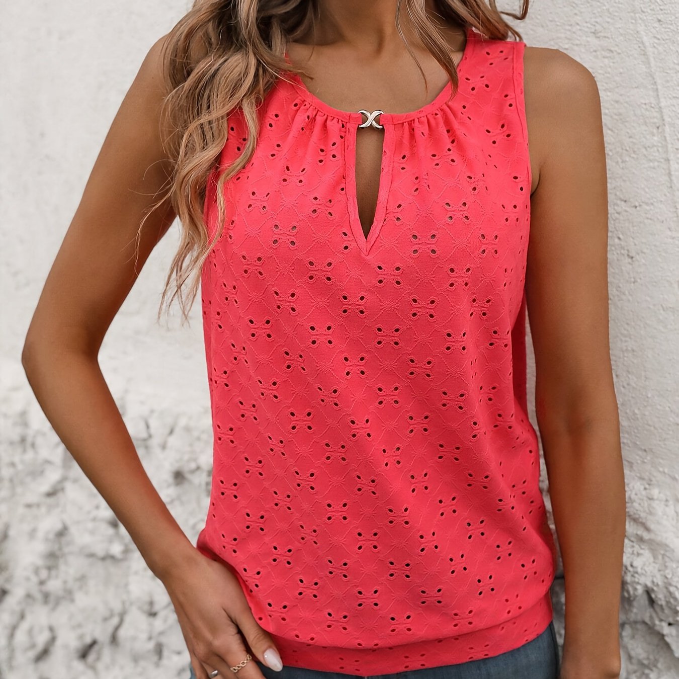 Amelia | Textured Button Knit Top