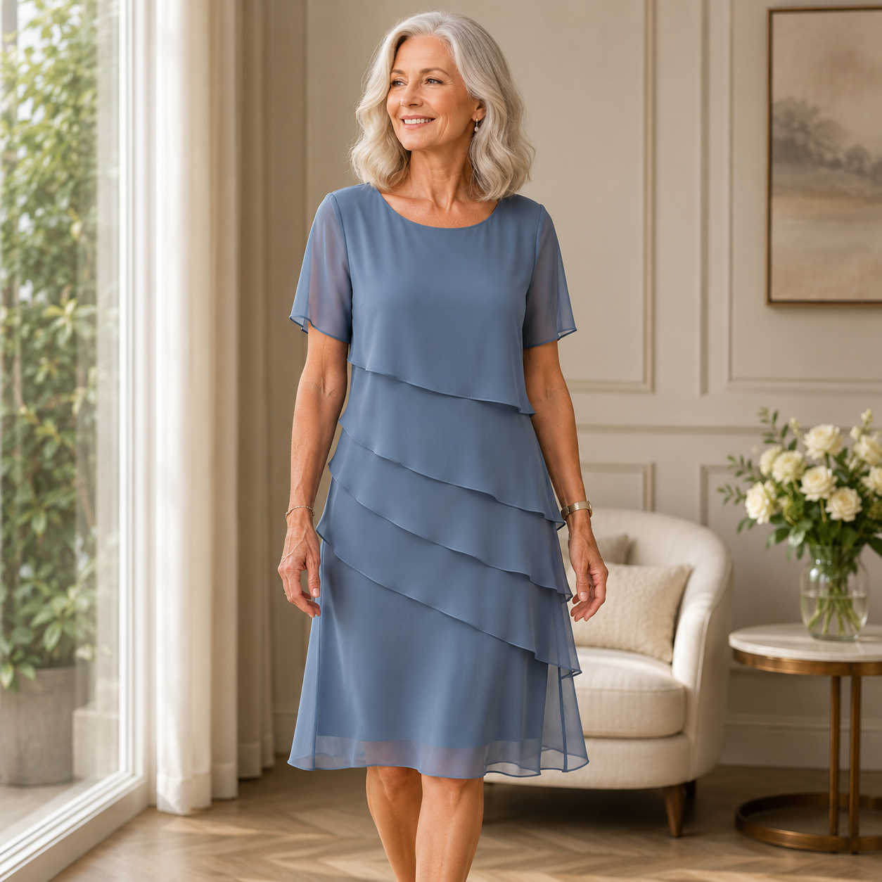 Camille | Graceful Layered Midi Dress