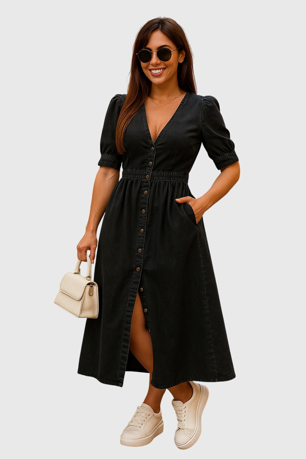 Jacqueline - Elegant Denim Dress