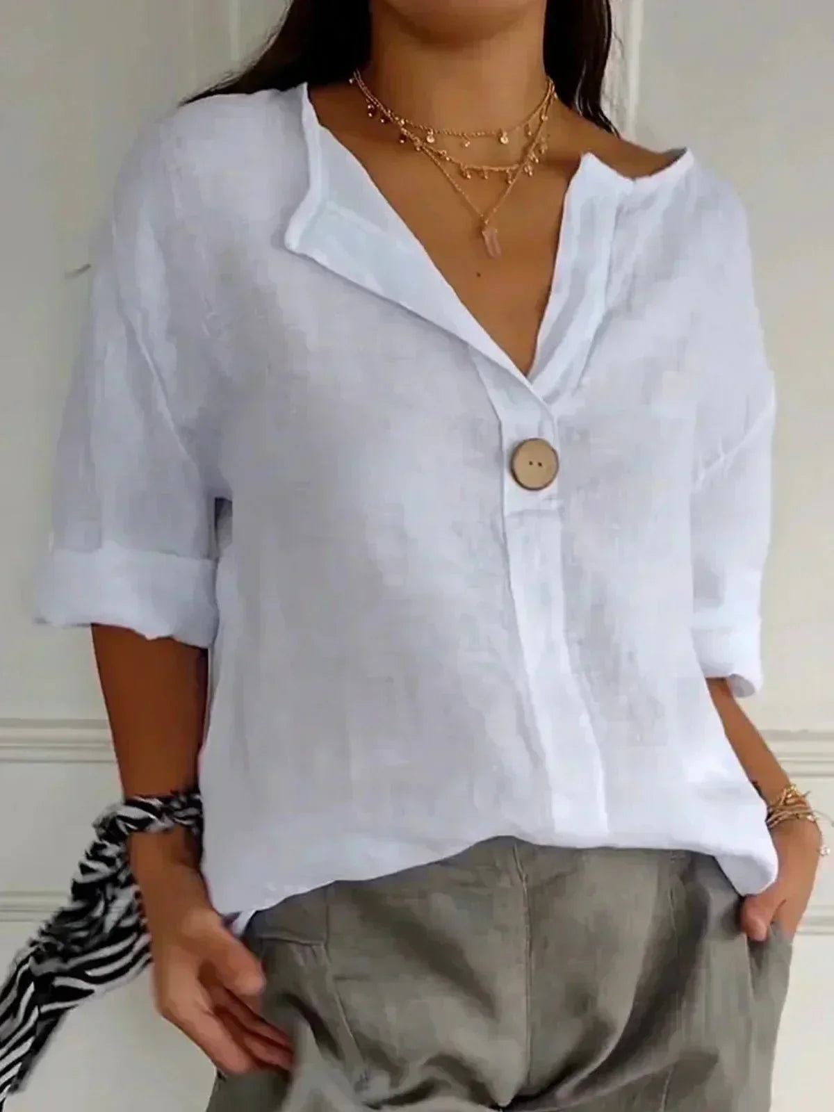 Evelyn | Effortless V-Neck Blouse