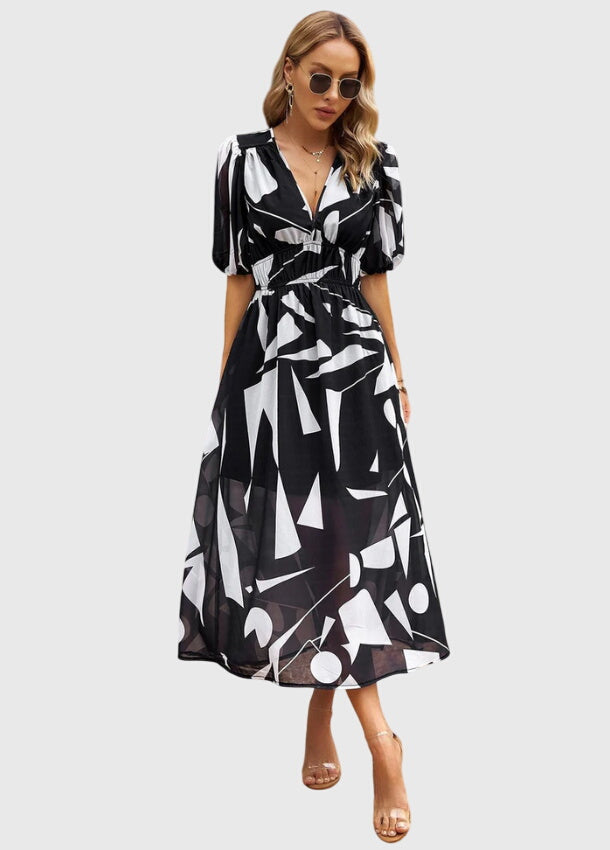 Merlin - Flattering Floral Midi Dress