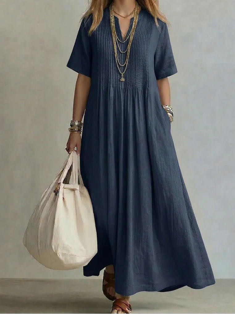 Selene | Elegant Pleated Midi Dress