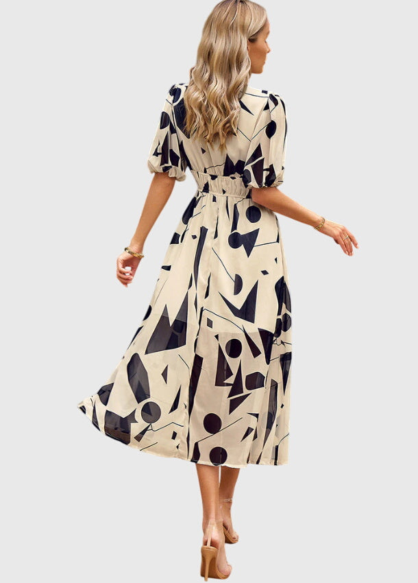 Merlin - Flattering Floral Midi Dress