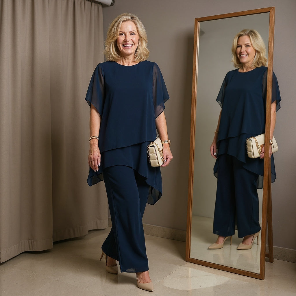 Celeste | Elegant Draped Palazzo Co-Ord Set