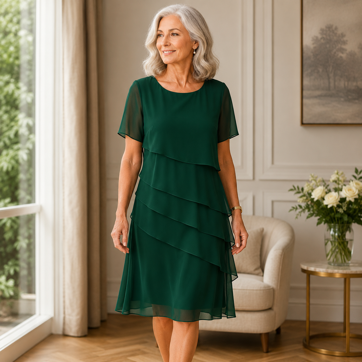 Camille | Graceful Layered Midi Dress