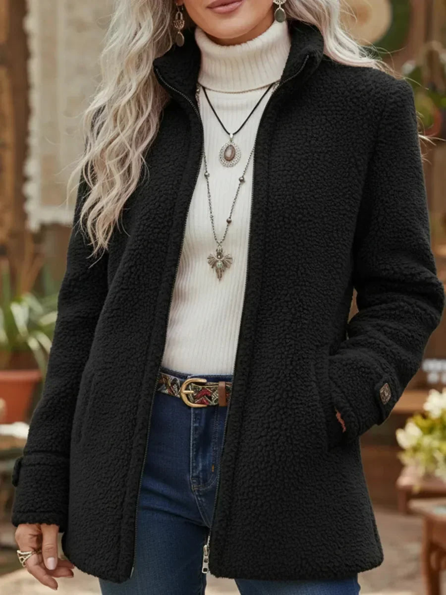 Harleigh | Cosy Stand Collar Zip Jacket