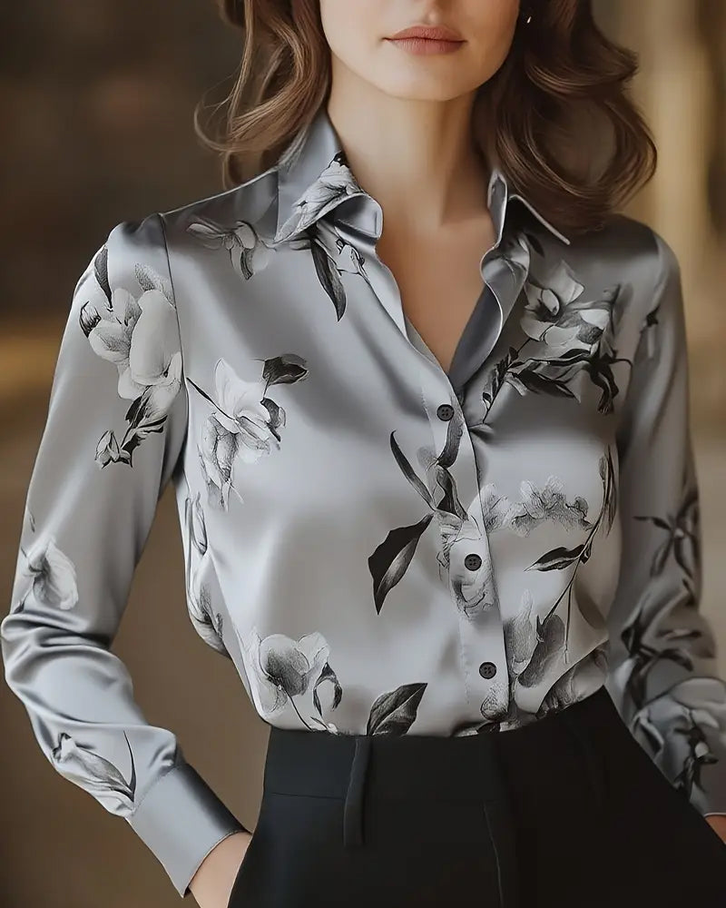 Odette - Retro Floral Print Shirt