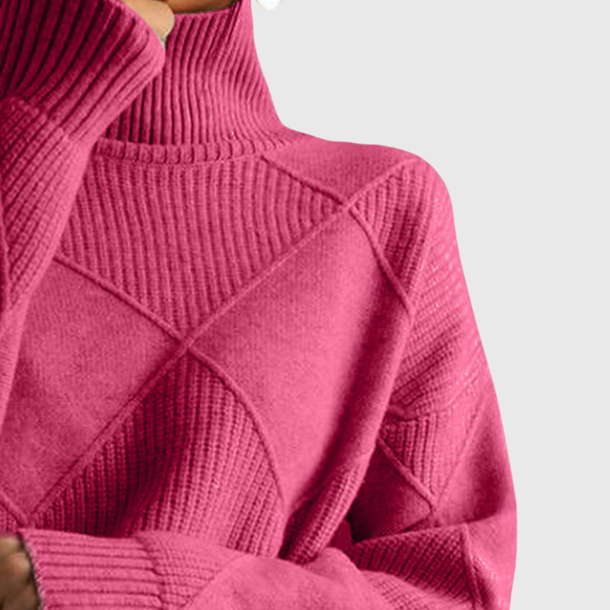 Cressida | Textured Roll Neck Jumper