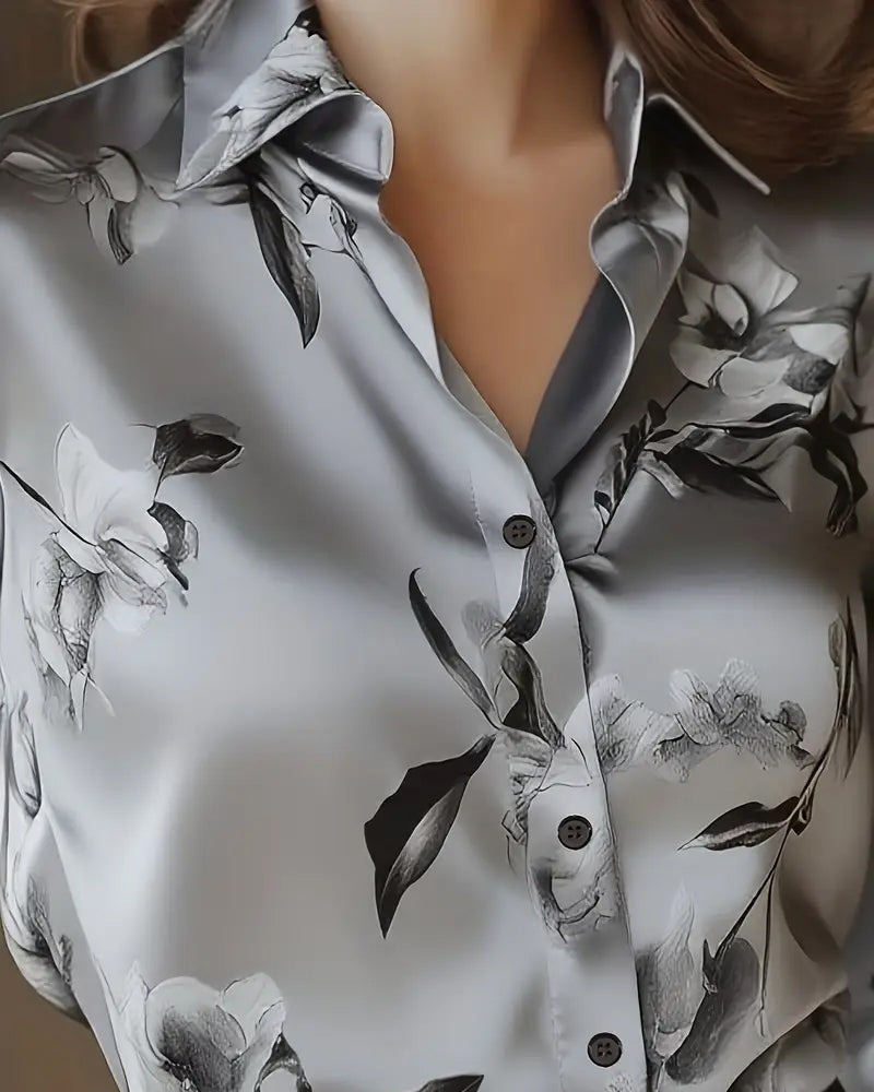 Odette - Retro Floral Print Shirt