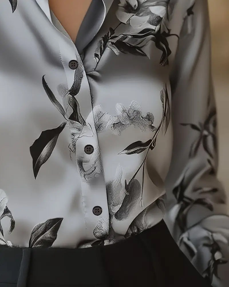 Odette - Retro Floral Print Shirt