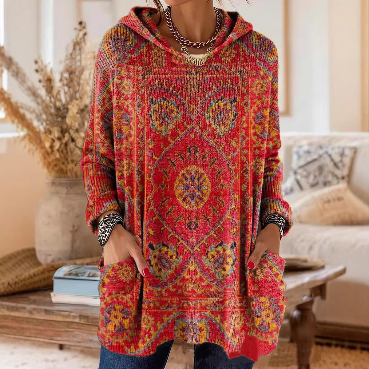 Ardena | Bohemian Hooded Print Tunic