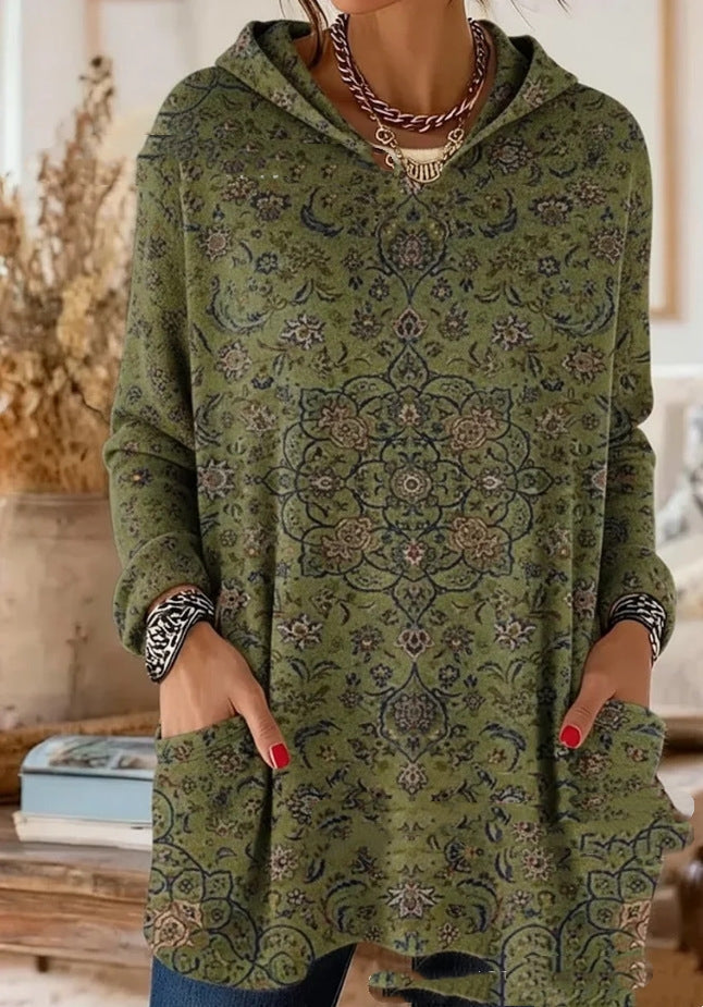 Ardena | Bohemian Hooded Print Tunic
