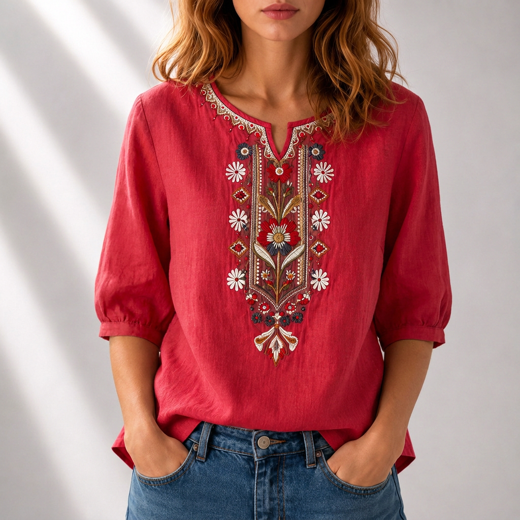 Elspeth | Embroidered Everyday Blouse