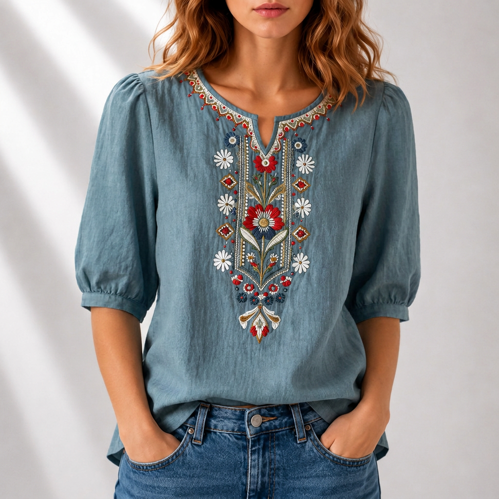 Elspeth | Embroidered Everyday Blouse