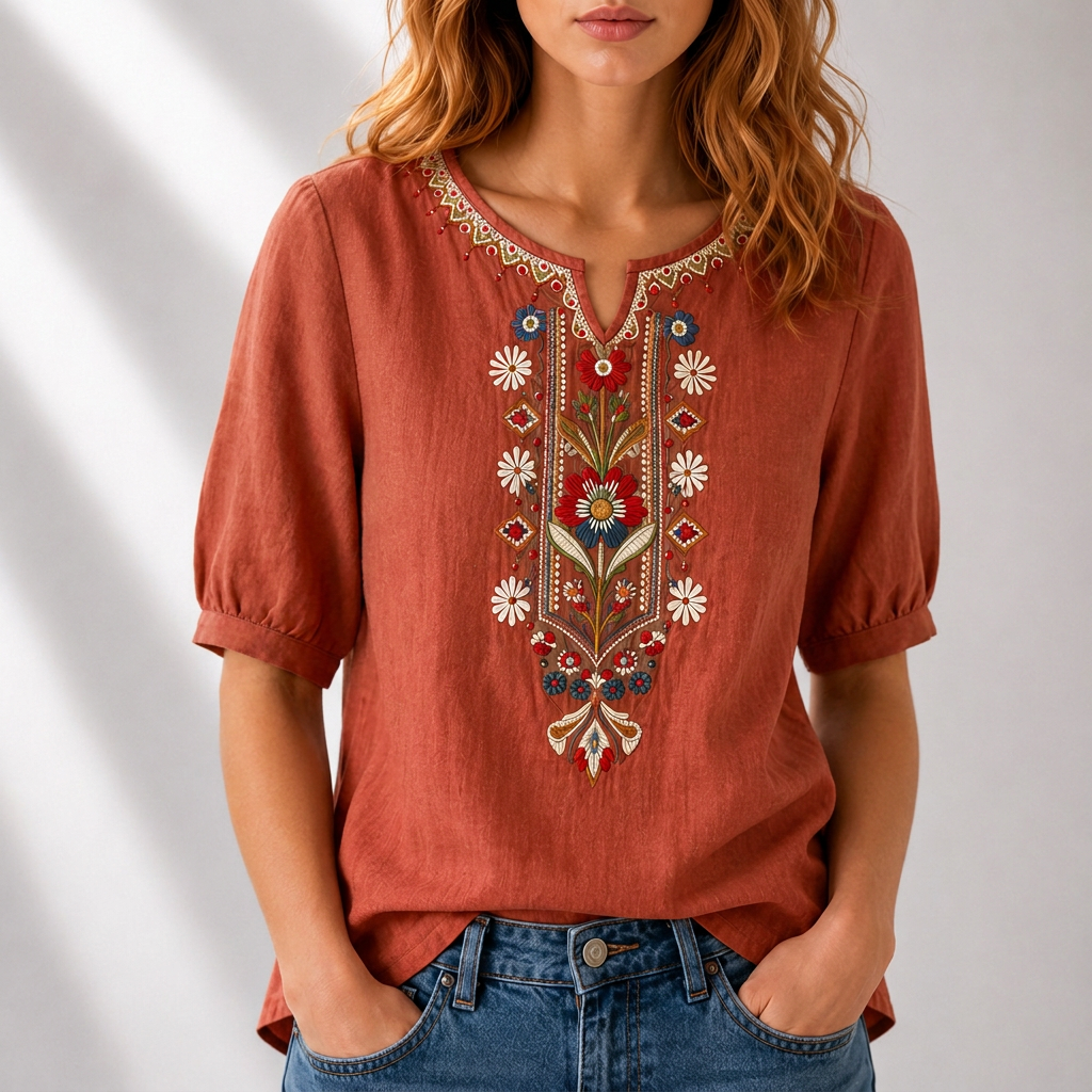 Elspeth | Embroidered Everyday Blouse