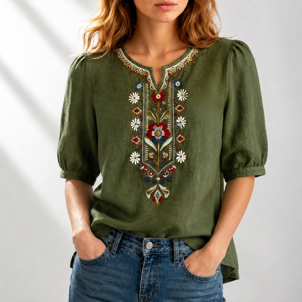 Elspeth | Embroidered Everyday Blouse