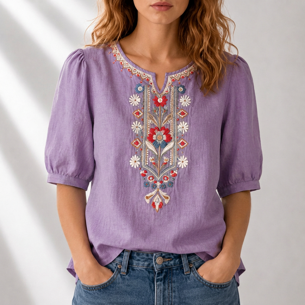 Elspeth | Embroidered Everyday Blouse