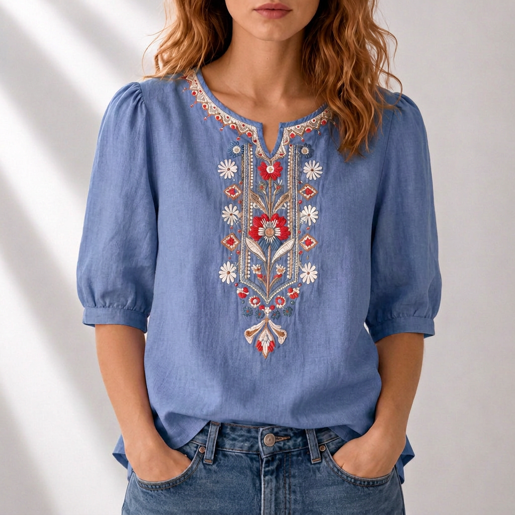 Elspeth | Embroidered Everyday Blouse