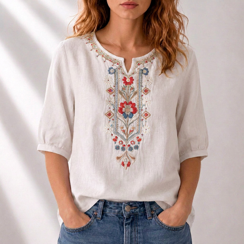 Elspeth | Embroidered Everyday Blouse