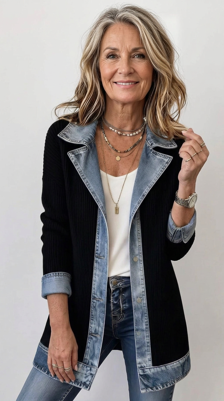 Elira | Textured Contrast Jacket