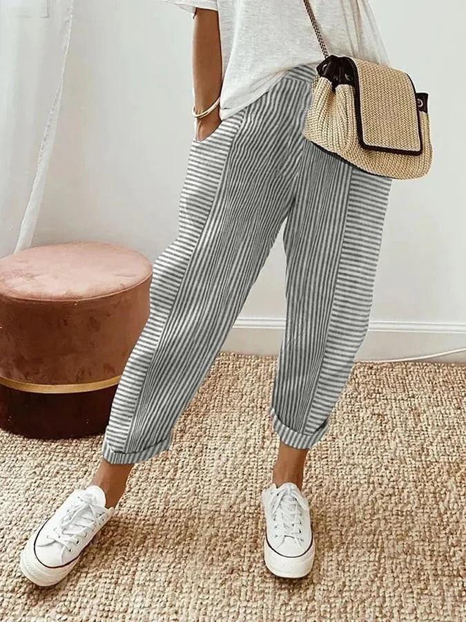 Velira | Striped Trousers with Relaxed Fit