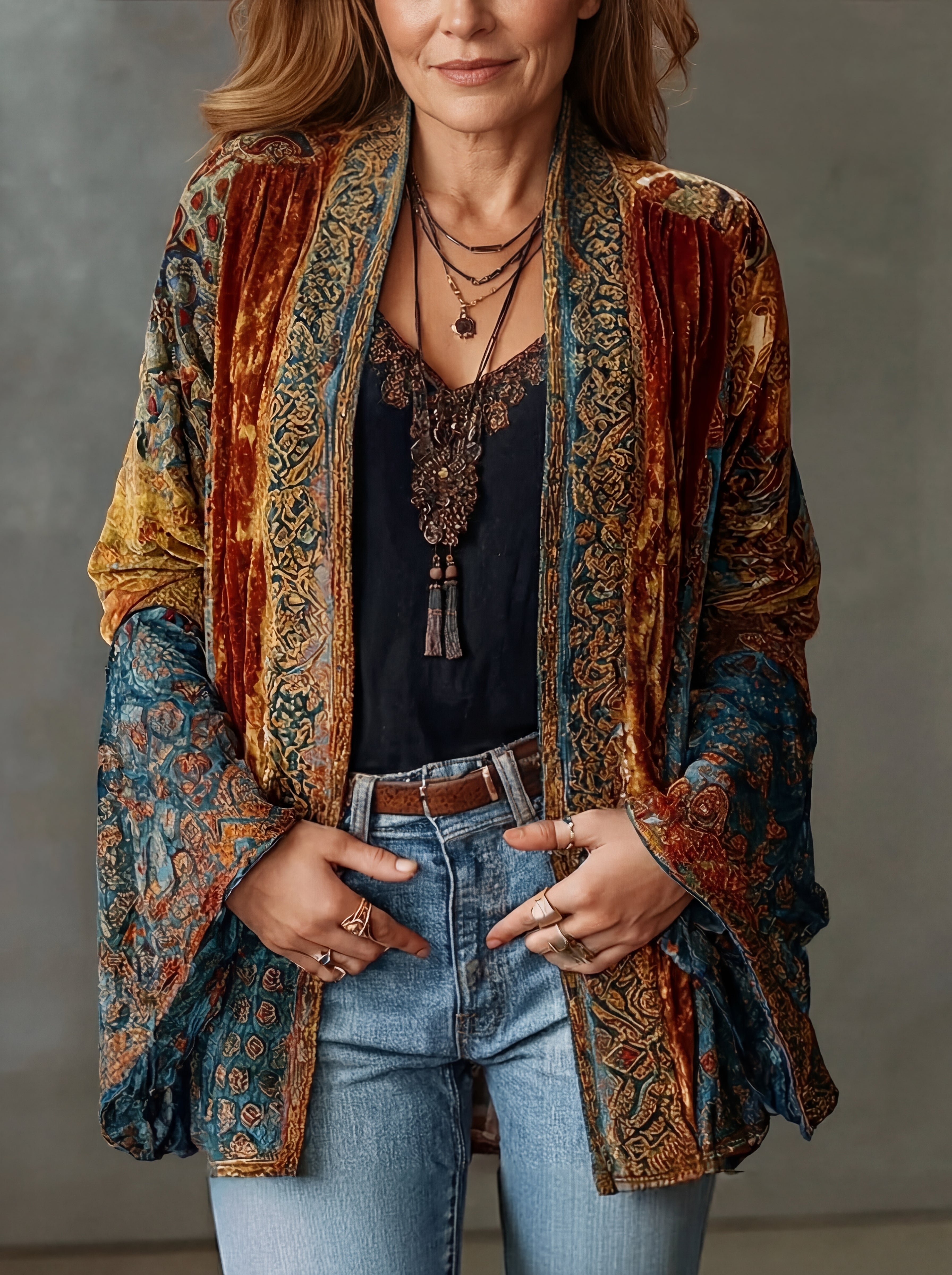 Marielle | Artistic Layered Kimono Jacket