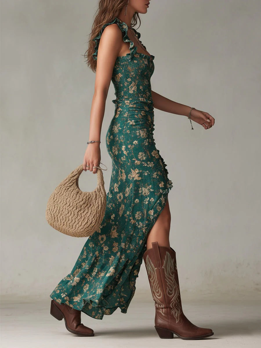 Mika - Boho Retro Maxi Dress