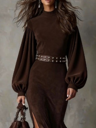 Harriet - Vintage Lantern-Sleeve Midi Dress