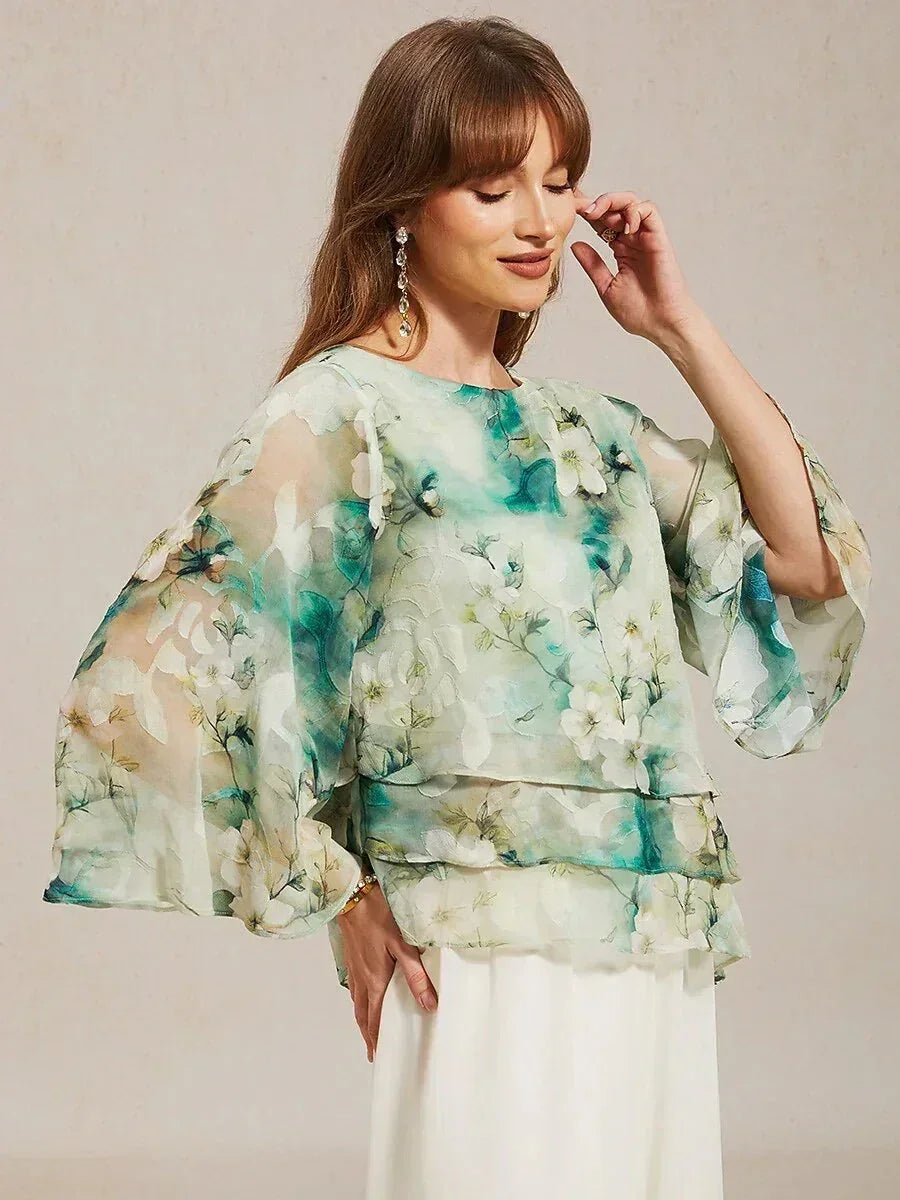 Genevieve | Elegant Floral Lace Layered Blouse