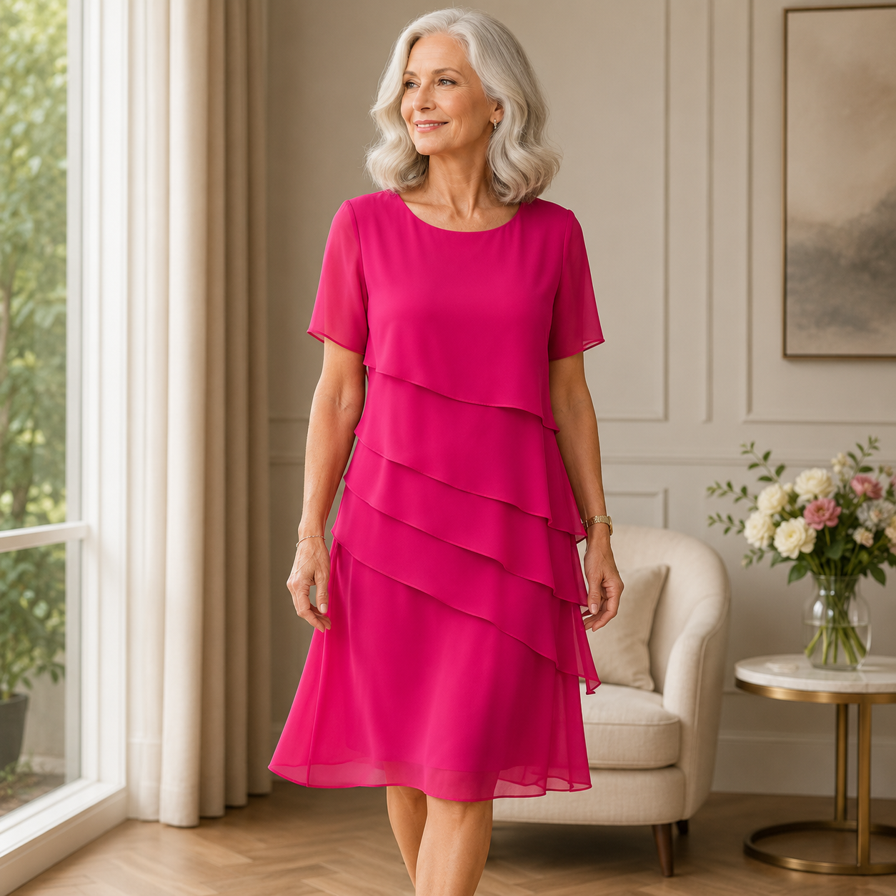 Camille | Graceful Layered Midi Dress