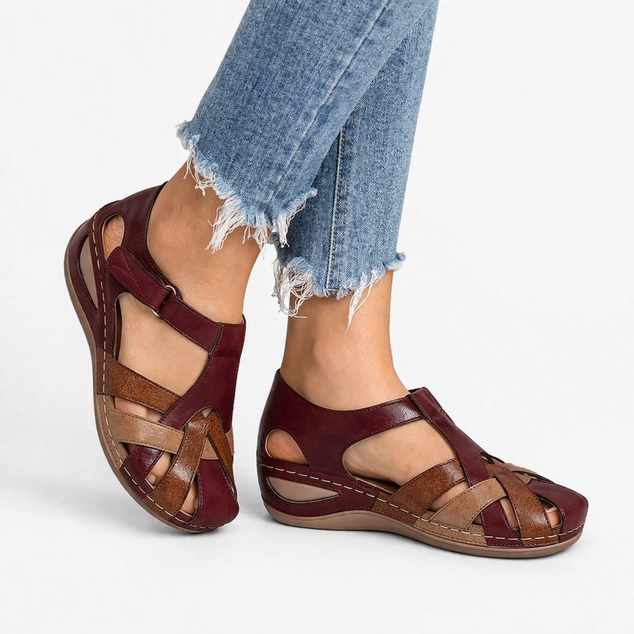 Women's Orthopedic Wedge Sandals for Ultimate Comfort in Leather