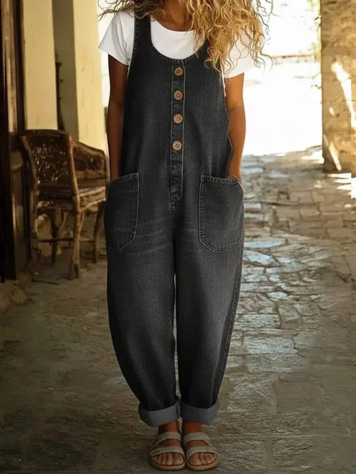 KATHLEEN - Vintage Cotton Denim Jumpsuit