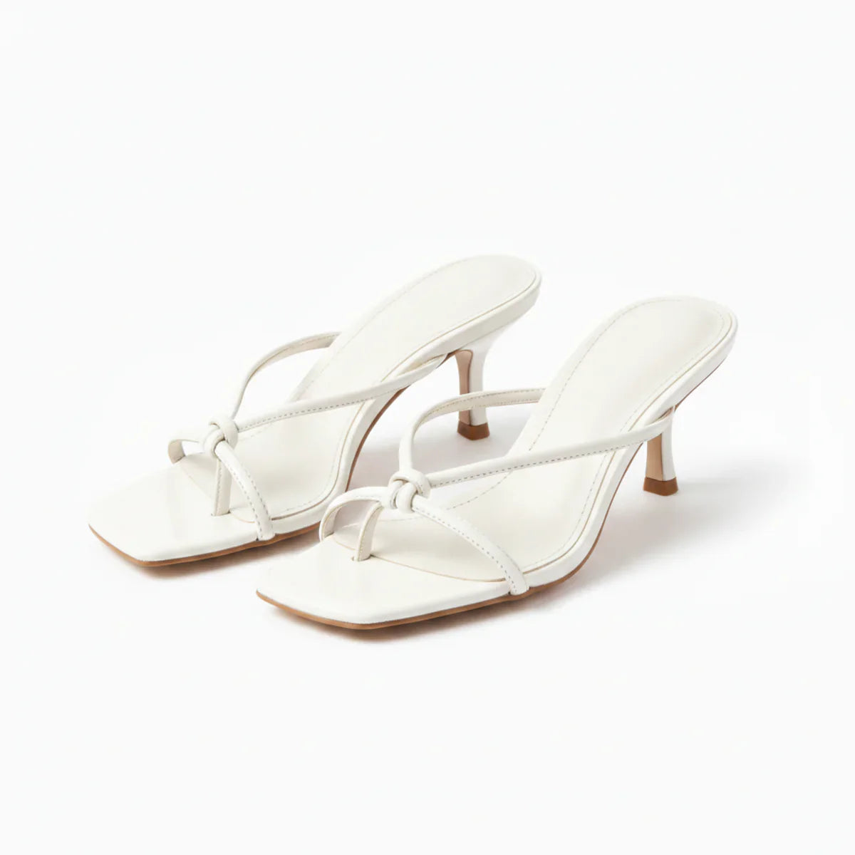 Elegant Knot Strap Heeled Sandals for Women – Orthopedic Comfort