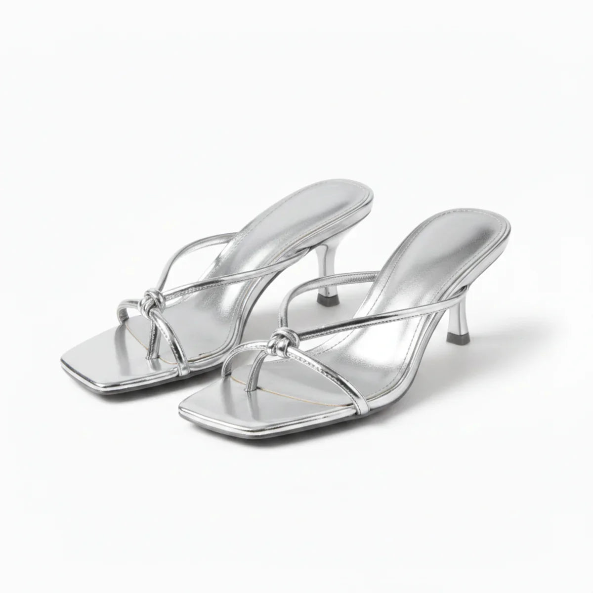 Elegant Knot Strap Heeled Sandals for Women – Orthopedic Comfort